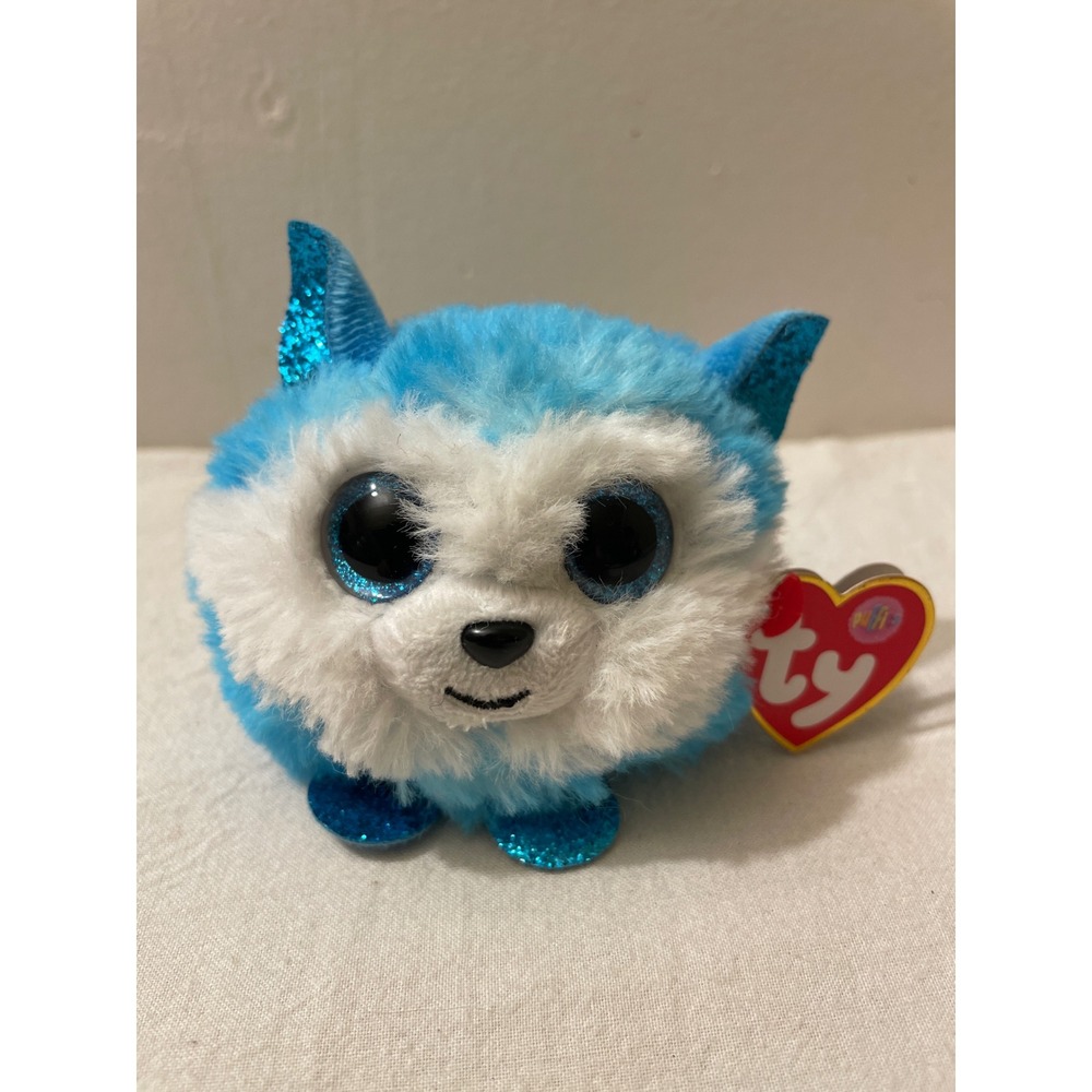 Ty Beanie Boos Puffies Owlette Blue/White Glitter‎ Eyes Plush Toy Plush